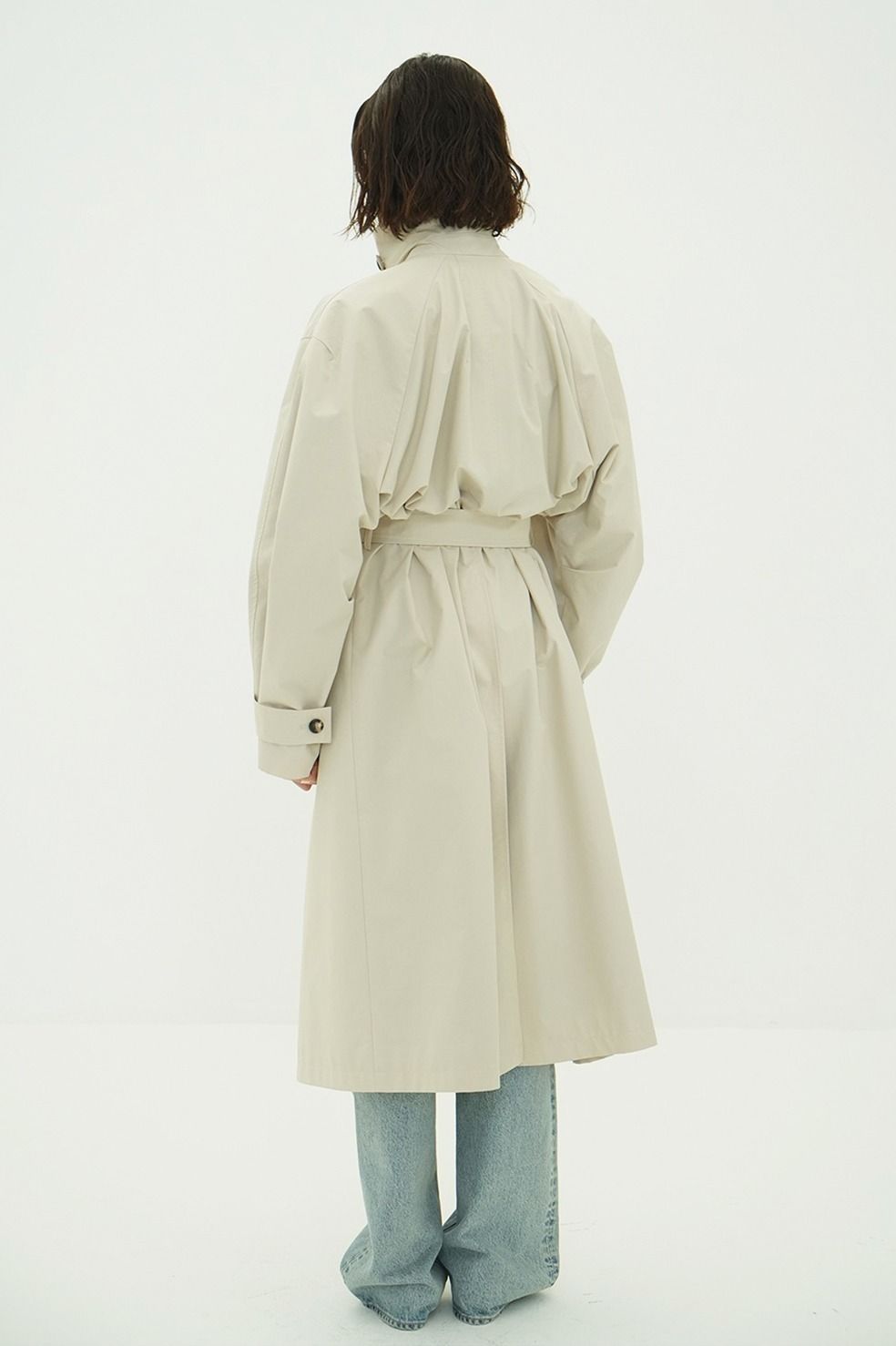 ステンカラーコート	- BULKY LINE STAIN COAT (BEIGE)