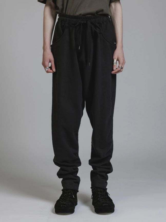 スウェット テーパードパンツ - SWEAT TAPERED PANTS (BLACK)