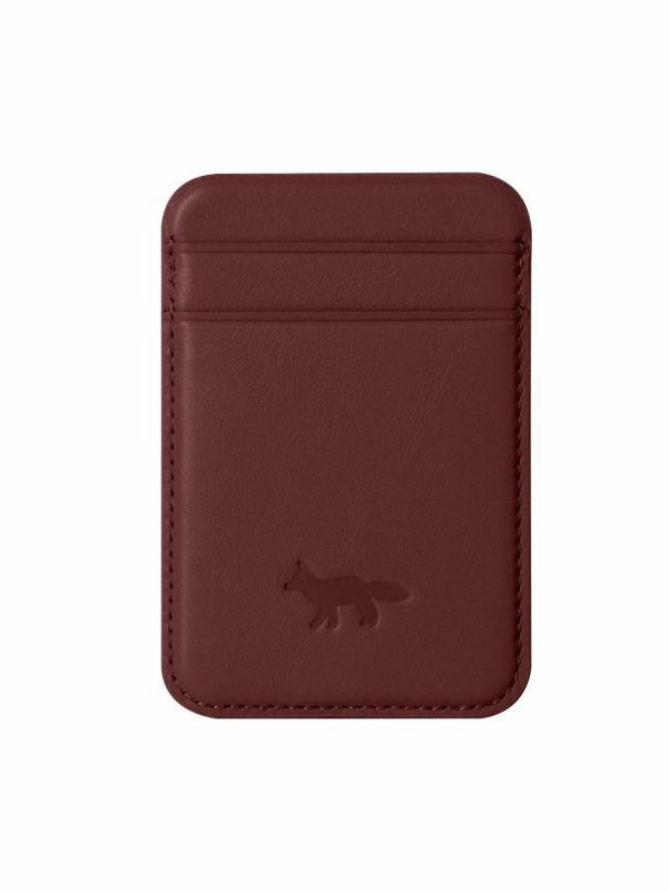 【I4 PRO対応 アイフォンケース】 FW2022 TECH COLLECTION FOX MAGSAFECARD CASE WITH CARD HOLDER  WINE LESS