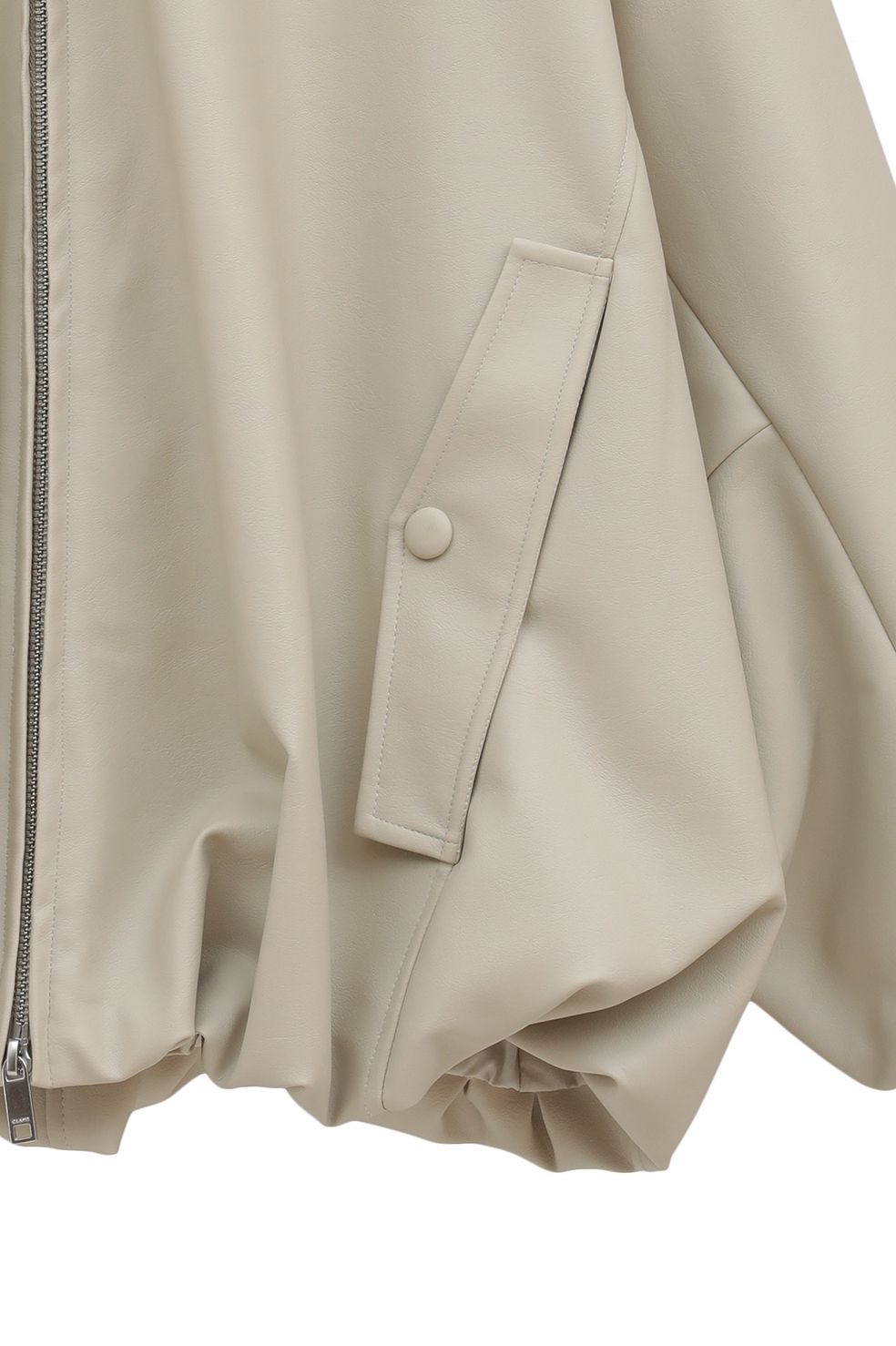フェイクレザーバルーンジャケット - FAKE LEATHER BALLOON JACKET IVORY