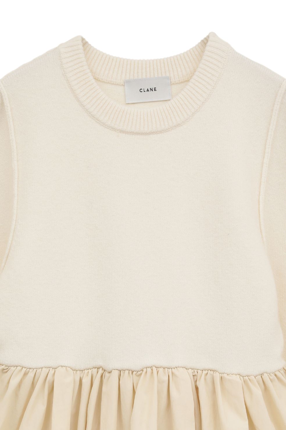 パワーショルダーニットトップス - DOCKING POWERSHOULDER KNIT TOPS - IVORY