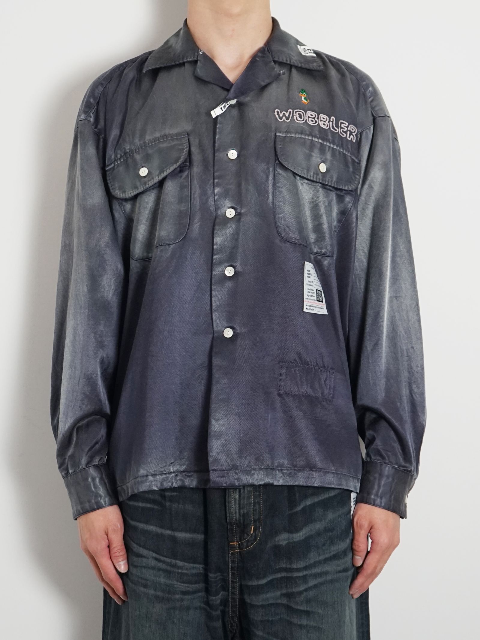 Maison MIHARA YASUHIRO - ブリーチドサテンシャツ - Bleached Satin Shirt - PUPLE |  ADDICT WEB SHOP