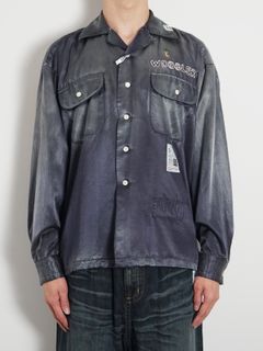 ブリーチドサテンシャツ - Bleached Satin Shirt - PUPLE