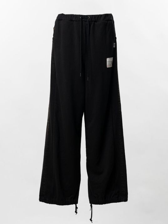 コンバインド スウェット デニム パンツ - Combined Sweat Denim Pants（BLACK)