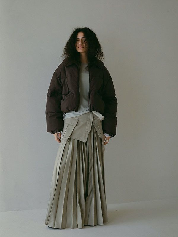 パディング ショートブルゾン BROWN レディース 中綿ジャケット