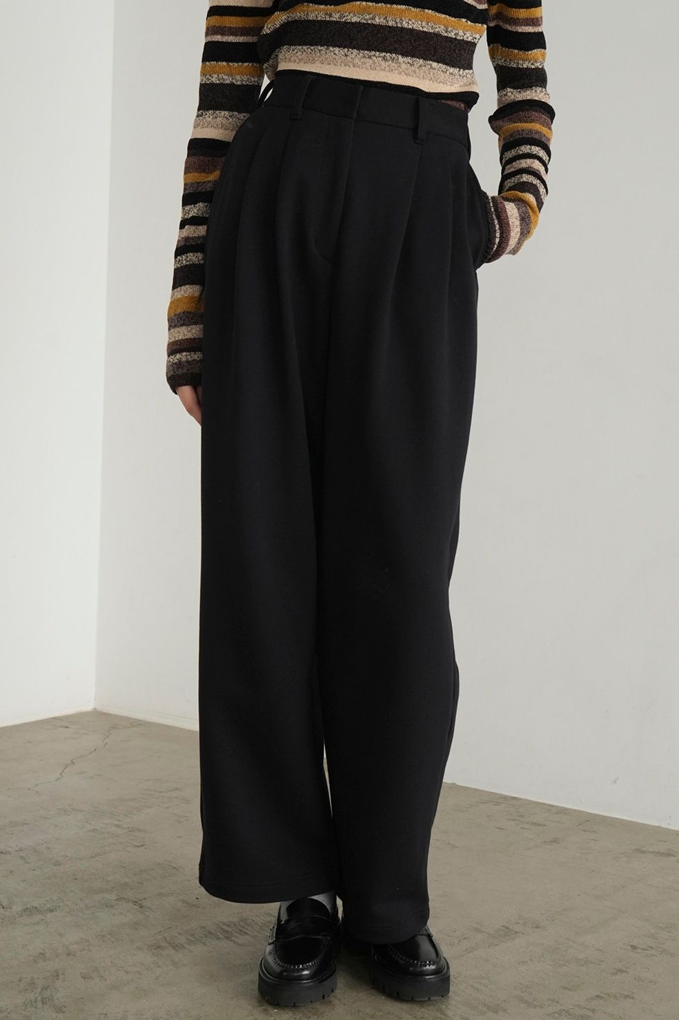 クラネ CLANE ランダムストライプ ニットパンツ RANDOM 取り付き STRIPE KNIT PANTS 【2021 新作】