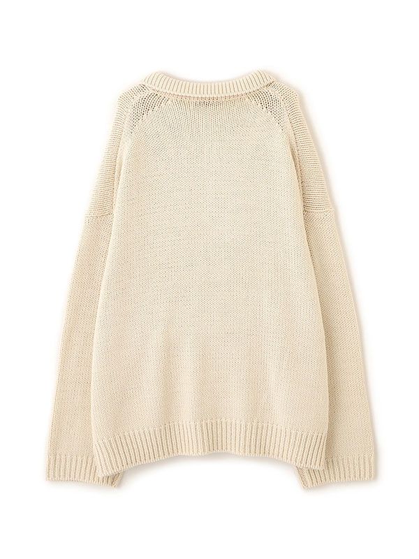 オーバーサイズスキッパーニットプルオーバー (IVORY)