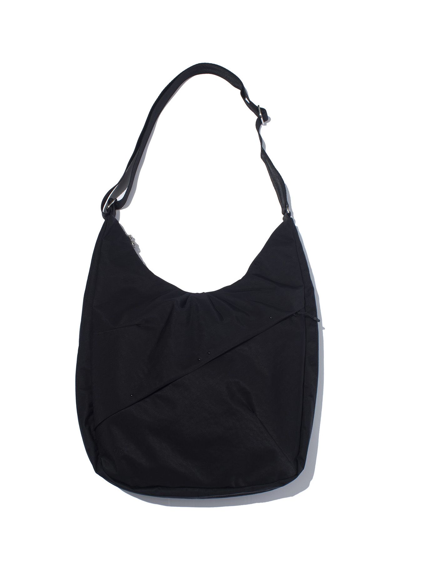 テクスチャード ツイル ショルダー トートバッグ  / TEXTURED TWILL SHOULDER TOTE （BLACK)