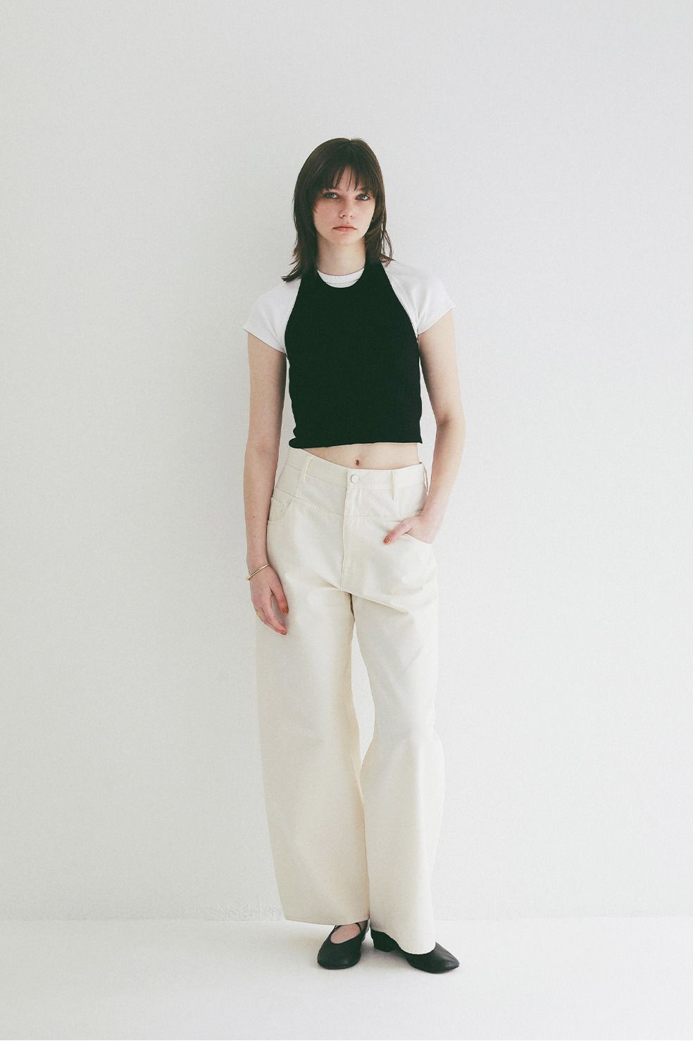 ローウエストバレルパンツ -  LOW WAIST BARREL PANTS (IVORY)