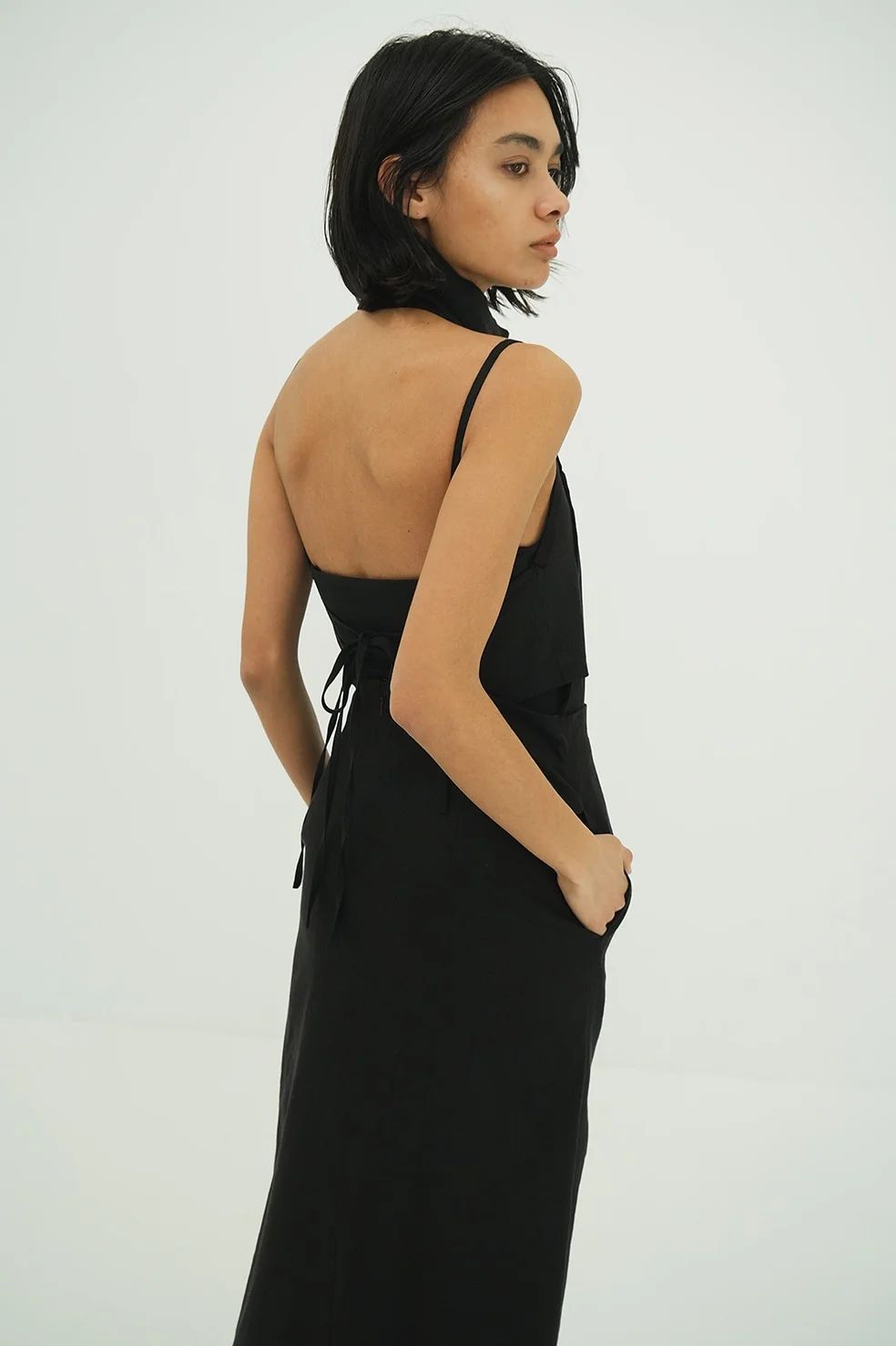 クラネ / CLANE ドレープキャミスカート - DRAPE WRAP CAMI SKIRT - BLACK CLANE - ドレープキャミスカート - DRAPE WRAP CAMI SKIRT