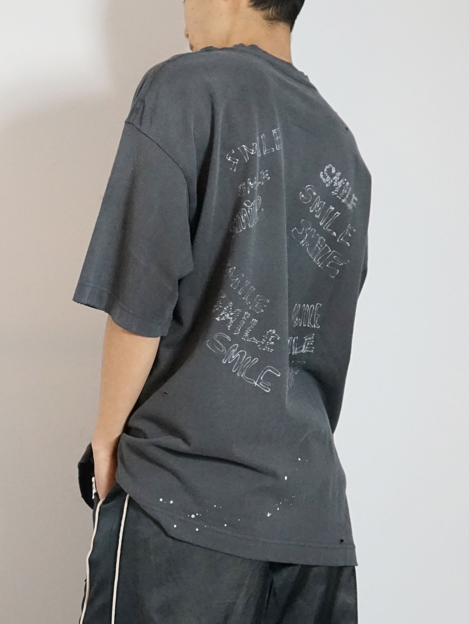 ディストレスト ティーシャツ - distressed Tee - BLACK