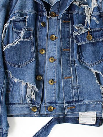 ブロークンレイヤーデニムブルゾン - Broken Layer Denim Blouson - Blue - 44(S)