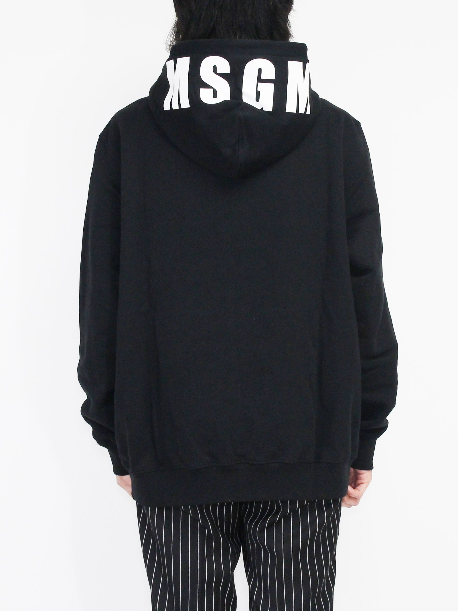 MSGM - ロゴ フーディ - FELPA CON CAPPUCCIO LOGATO MSGM - BLACK