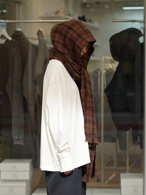 【Rasti Capp】 フード付きマフラー （CHOCO） 40×220cm