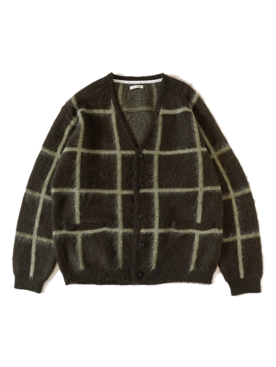 UNIVERSAL PRODUCTS - ジャガードチェックカーディガン - JACQUARD CHECK CARDIGAN BLACK |  ADDICT WEB SHOP