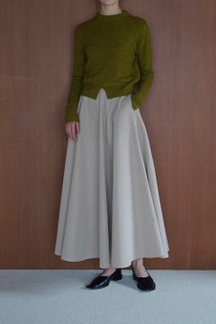 VOLUME FLARE MAXI SKIRT -  IVORY