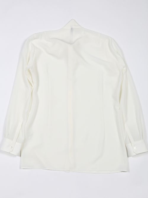 ドレープファイユリボンシャツ - Ribbon Shirt - OFF WHITE