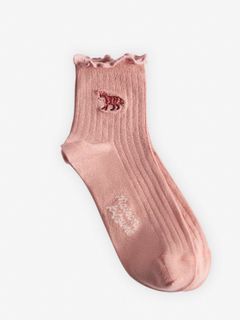 ベイビーフォックス コットンリブソックス レディース - Porcelaine pink