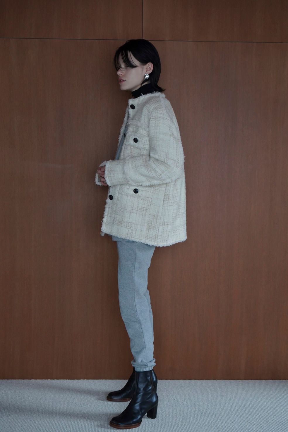 CLANE - ノーカラー ツイード ジャケット - NO COLOR TWEED JACKET ...