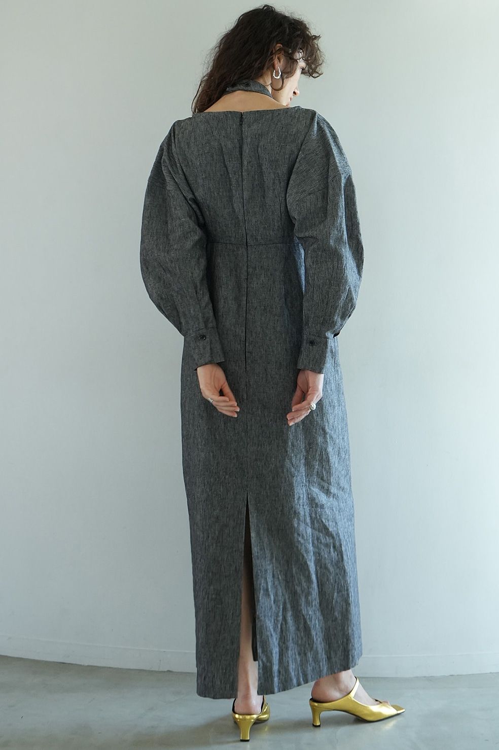 レイヤードワンピース -  HALTER LAYERED ONEPIECE - BLACK