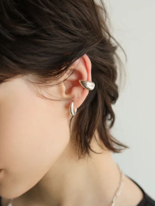 【両耳用】ベーグルピアス SV シルバー シンプル デザイン ユニセックス アクセサリー