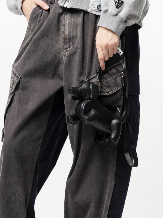 ドールバッグ (ミニダックスフンド） "DOLLS" DACHSHUND Mini Bag - BLACK