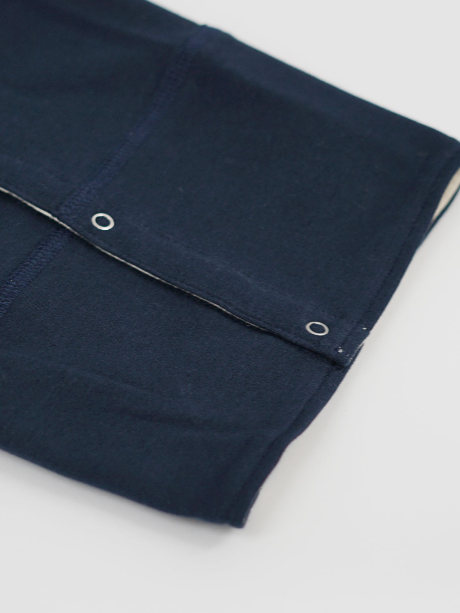 ボートネックカフスロンTee  (NAVY）