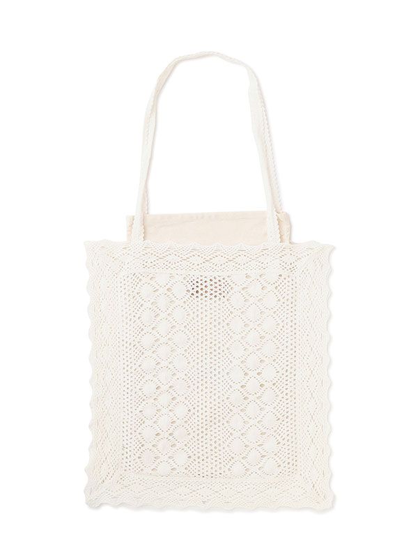 クロシェレーストートバッグ（OFF WHITE)