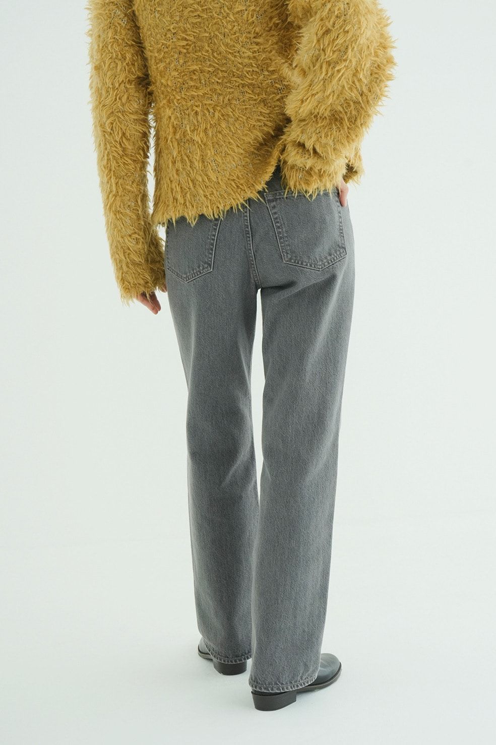 ミッドライズストレートデニム -  STRAIGHT DENIM PANTS (GREY)