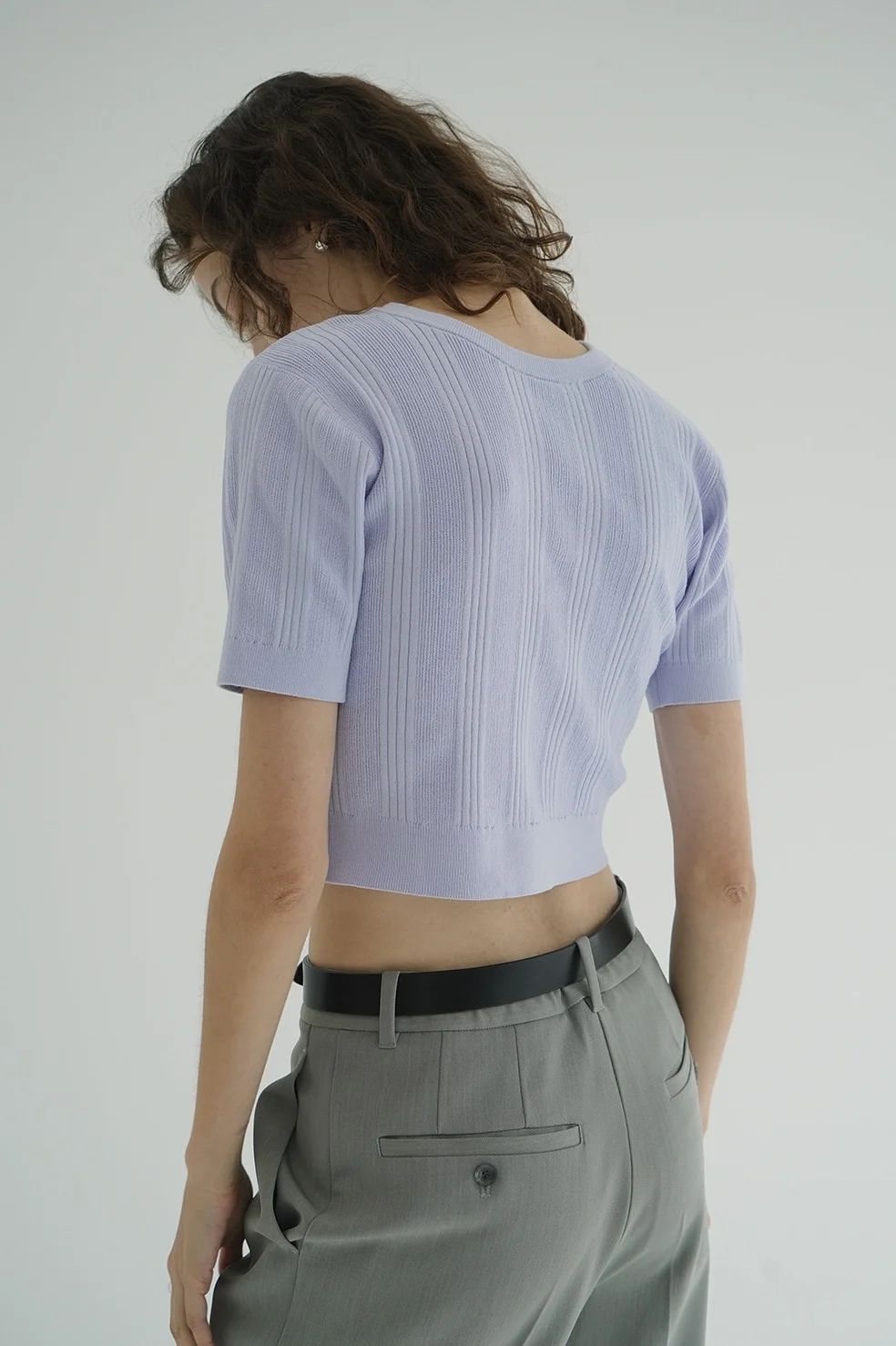 クラネ / CLANE ファイスリブ ニット カーディガン - W FACE RIB KNIT CARDIGAN - PURPLE CLANE - ファイスリブ ニット カーディガン - W FACE RIB KNIT