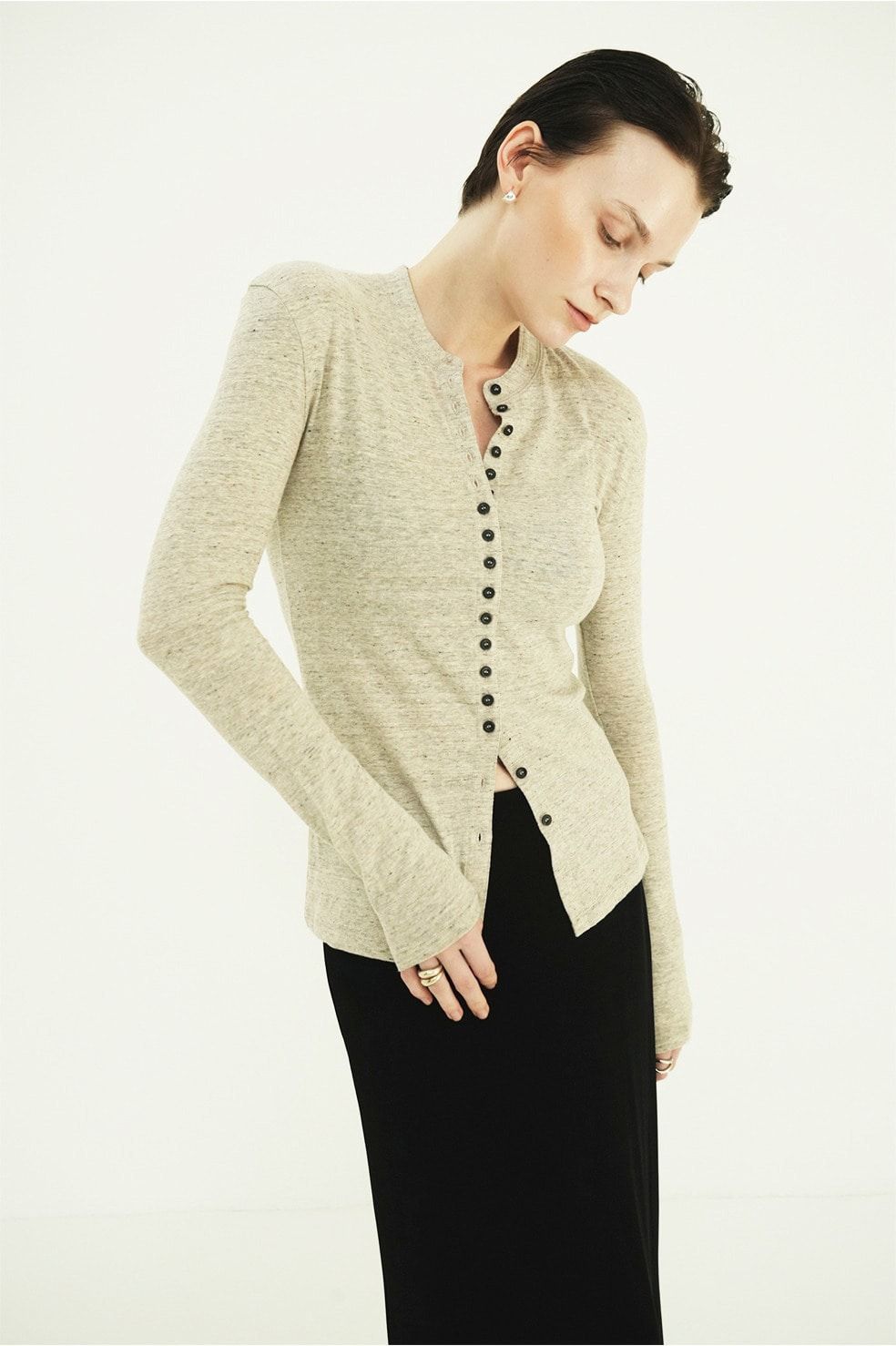 ボタンディテールカットトップス -  BUTTON DETAIL CUT TOPS (MIX)