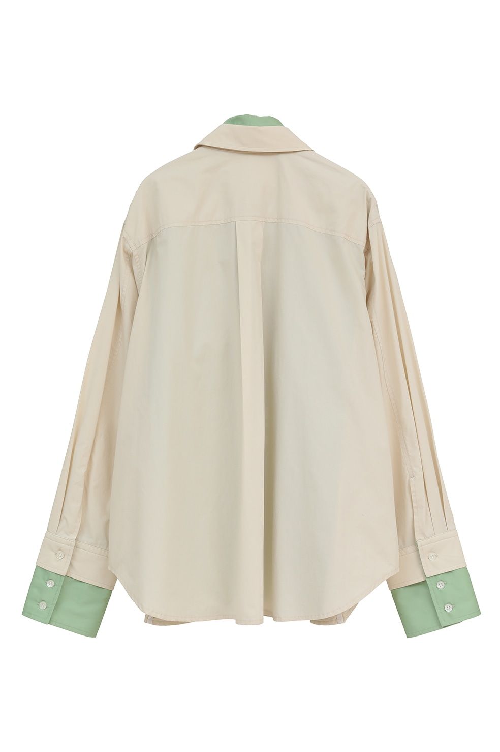 レイヤードシャツ - TWO TONE LAYERED SHIRTS (BEIGE)