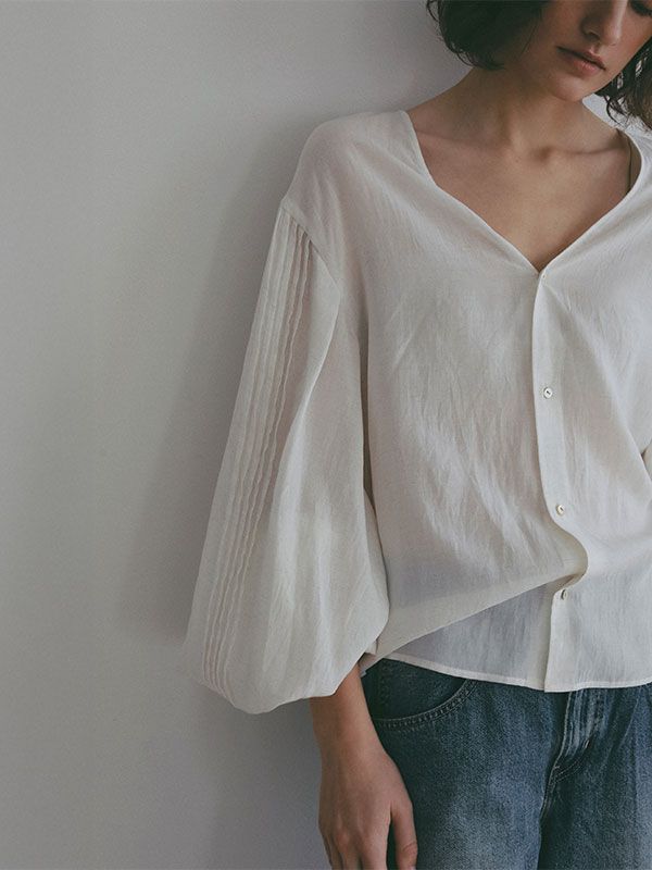 ボリュームスリーブ2wayトップス (WHITE)