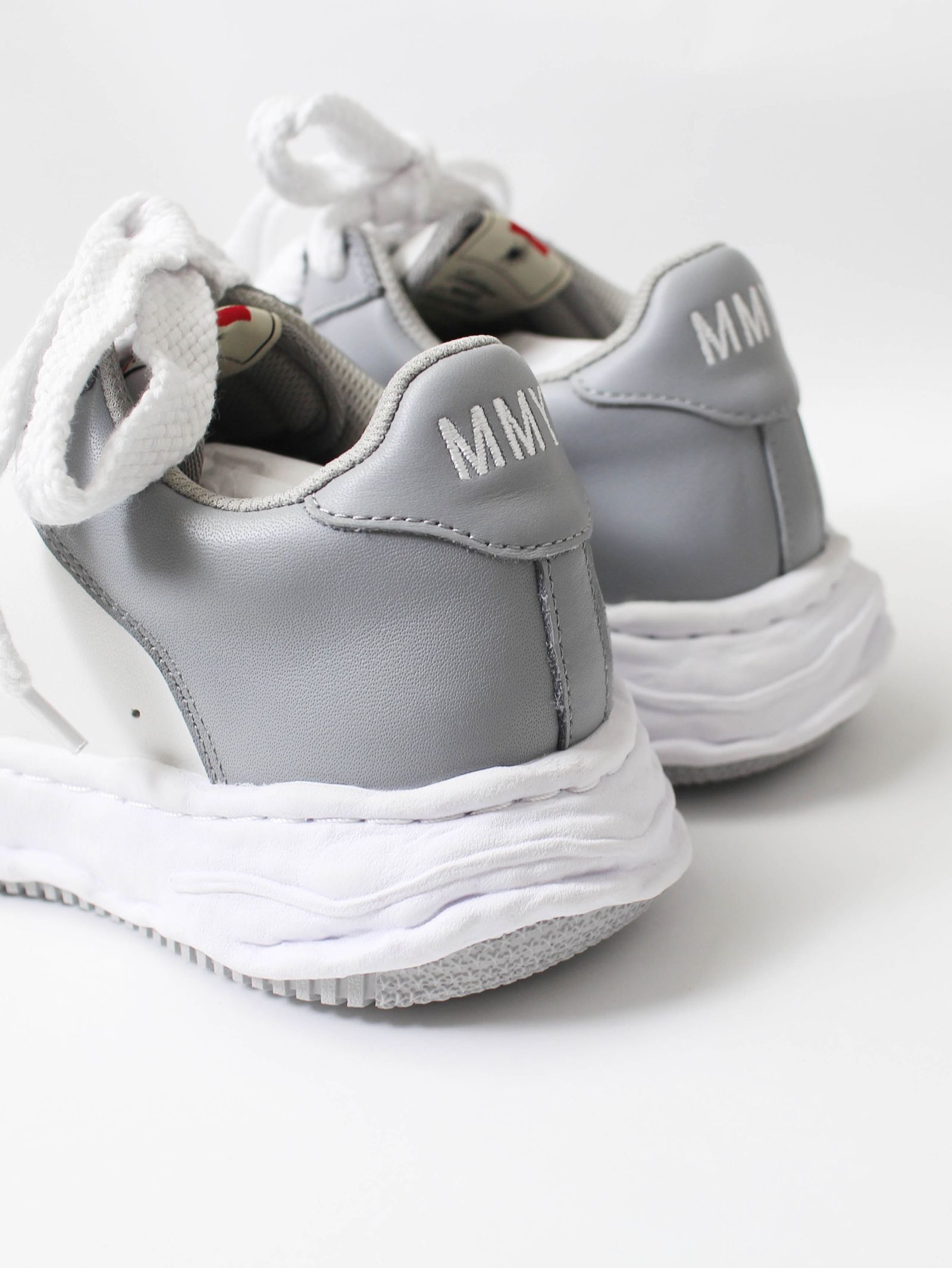 【10月入荷】 "WAYNE" OG Sole LEATHER Low-top Sneaker - GREY×WHITE