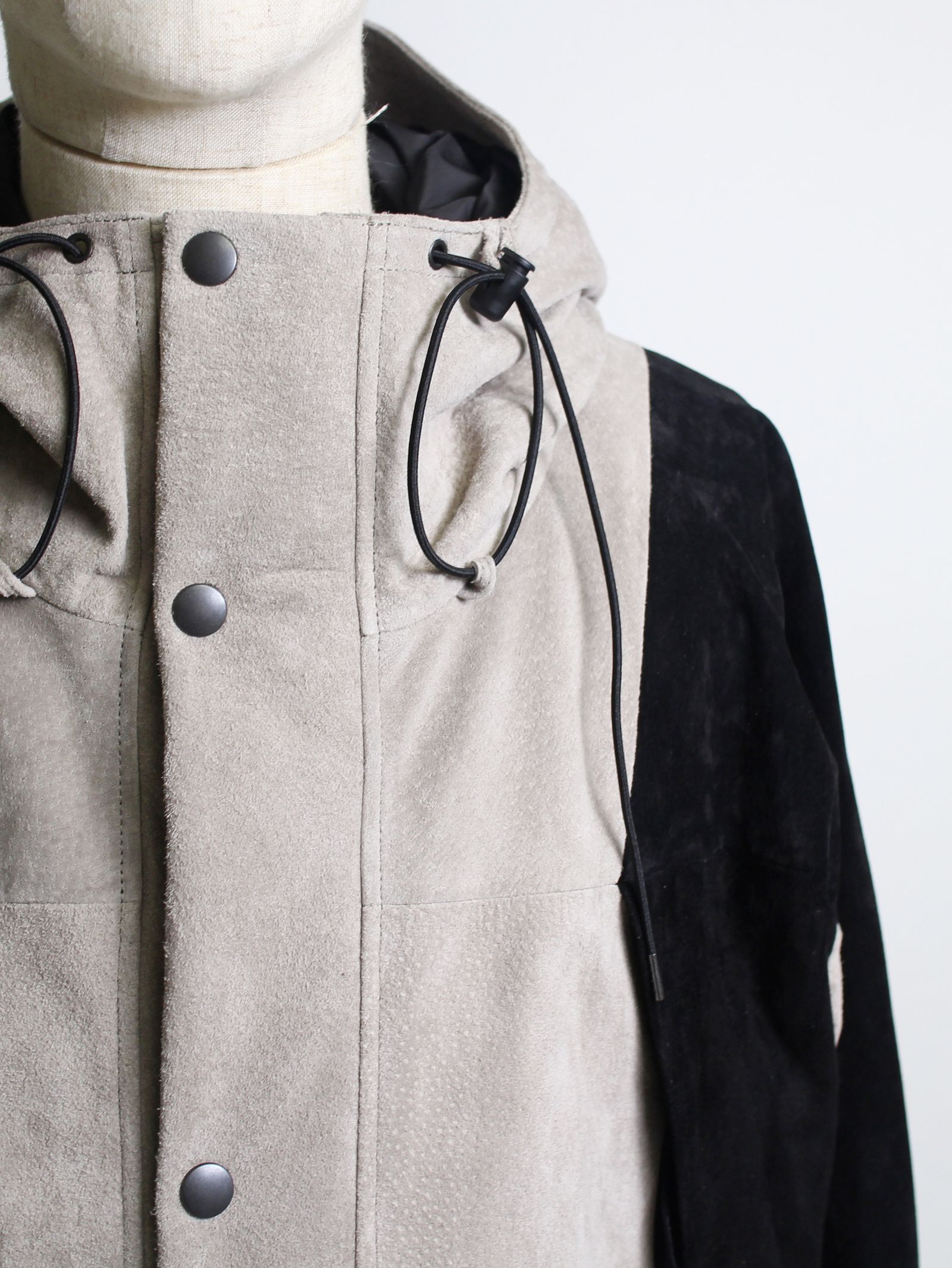 レザーマウンテンパーカー - LEATHER MOUNTAIN PARKA -GREY