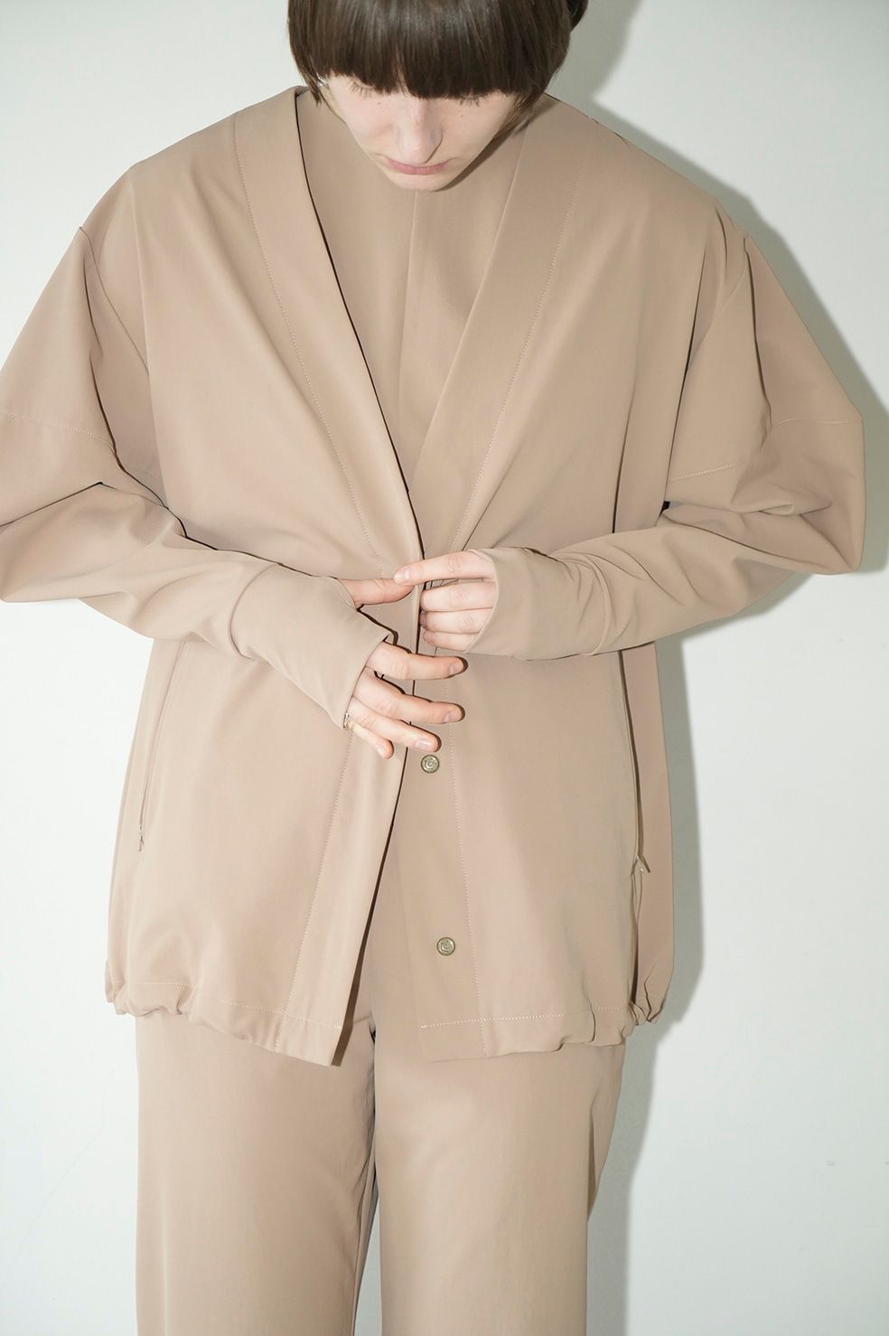 CLANE - ラッシュガード ジャケット- NO COLLAR RASH GUARD JACKET - BEIGE | ADDICT WEB SHOP