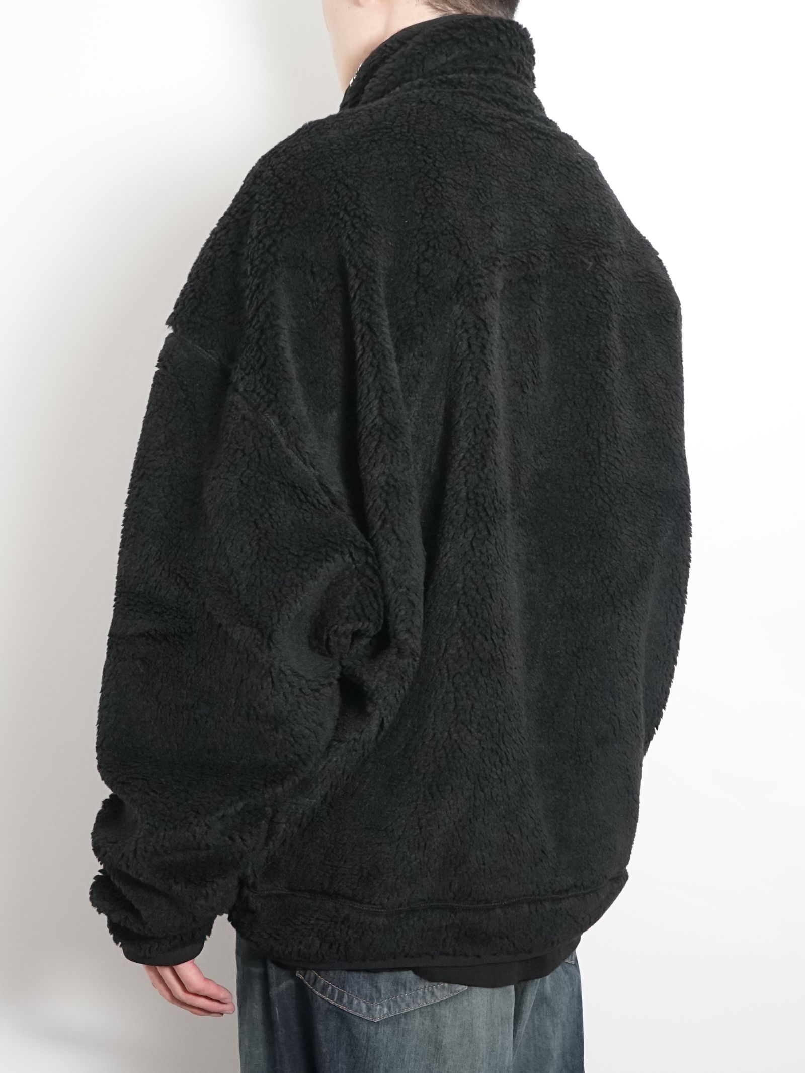 ワイド バック ボアブルゾン - wide back boa blouson - BLACK