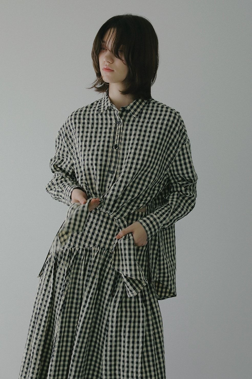 オーバーサイズシャツ -  OVER SIZED 2WAY SHIRT(MIX)