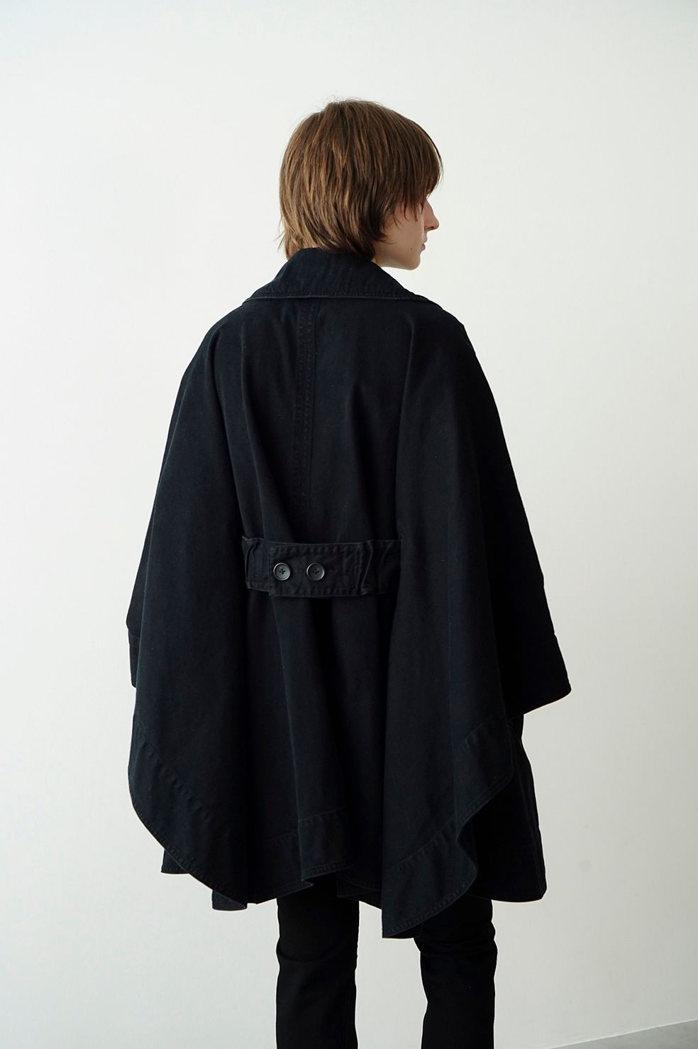 CLANE - デニム ケープ コート - DENIM CAPE COAT BLACK