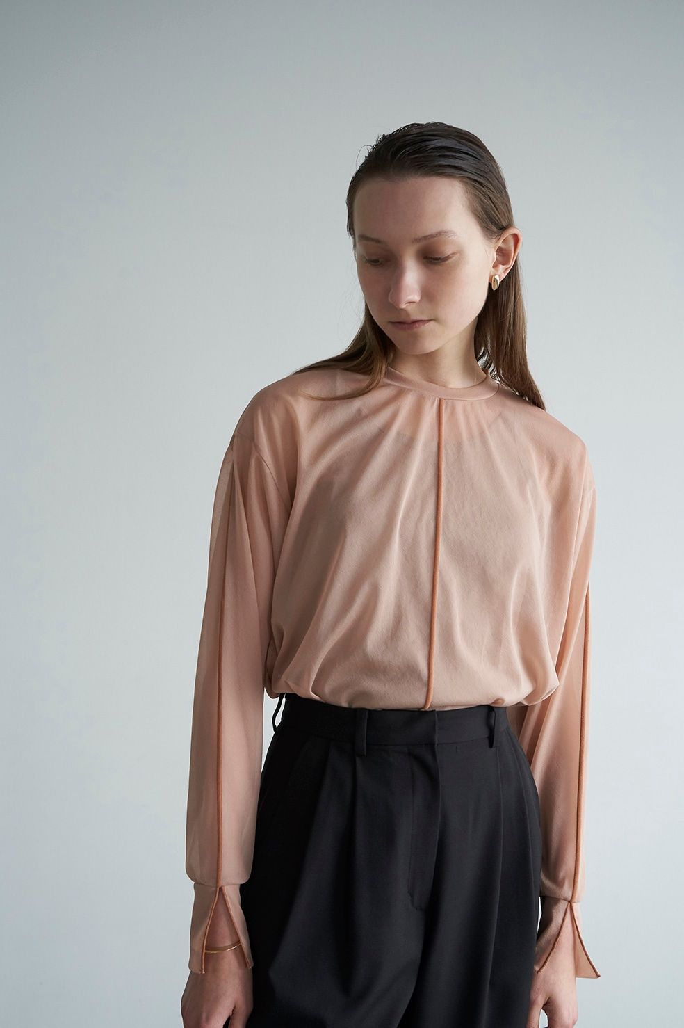 CLANE - LINE SHEER L/S TOPS - PINK | ADDICT WEB SHOP