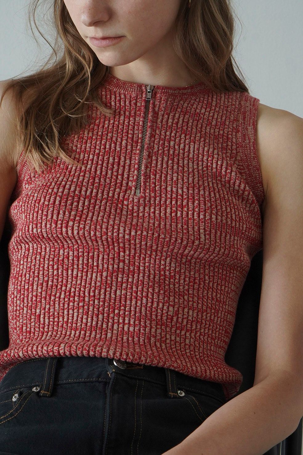 【めぐみ】CLANEクラネSLEEVELESS ZIP RIB KNIT h2HccSyCBit3.jpg?width=768