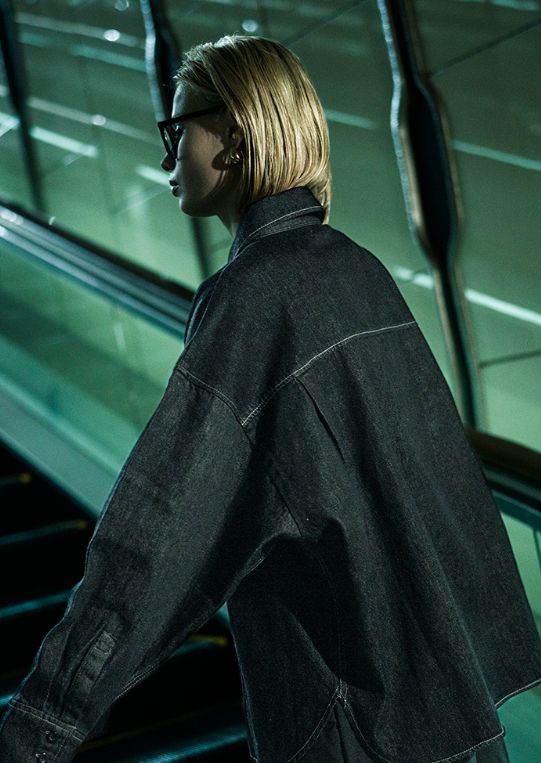 デニムシャツ - STITCH BLACK DENIM SHIRT