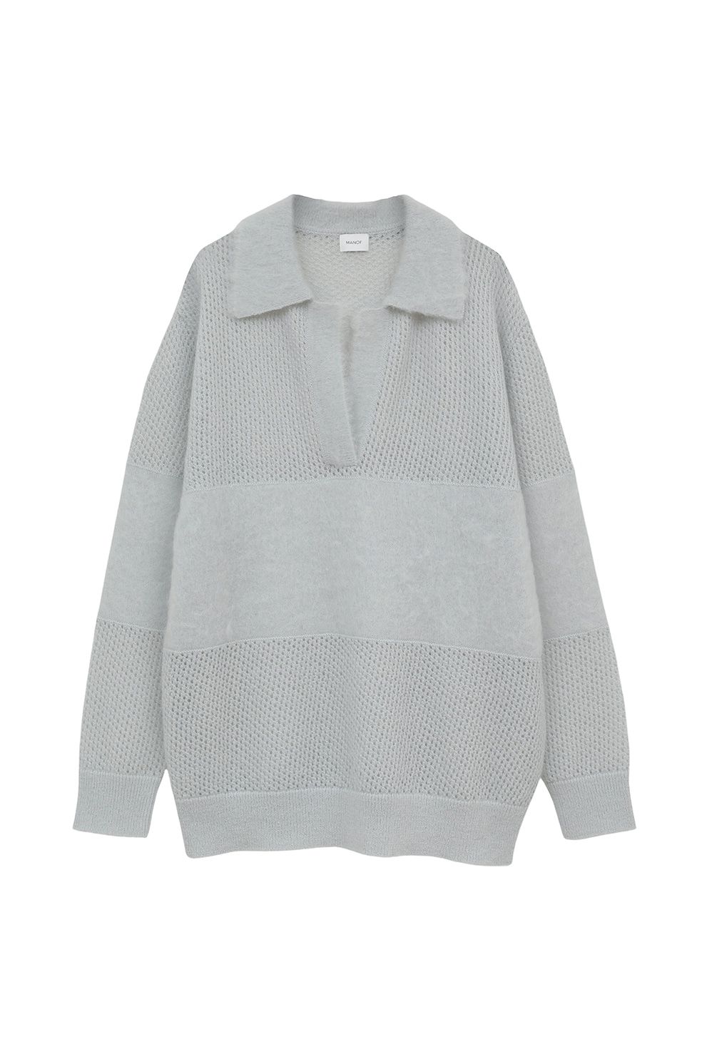 モヘアポロニット - MOHAIR POLO KNIT (LIGHT BLUE)