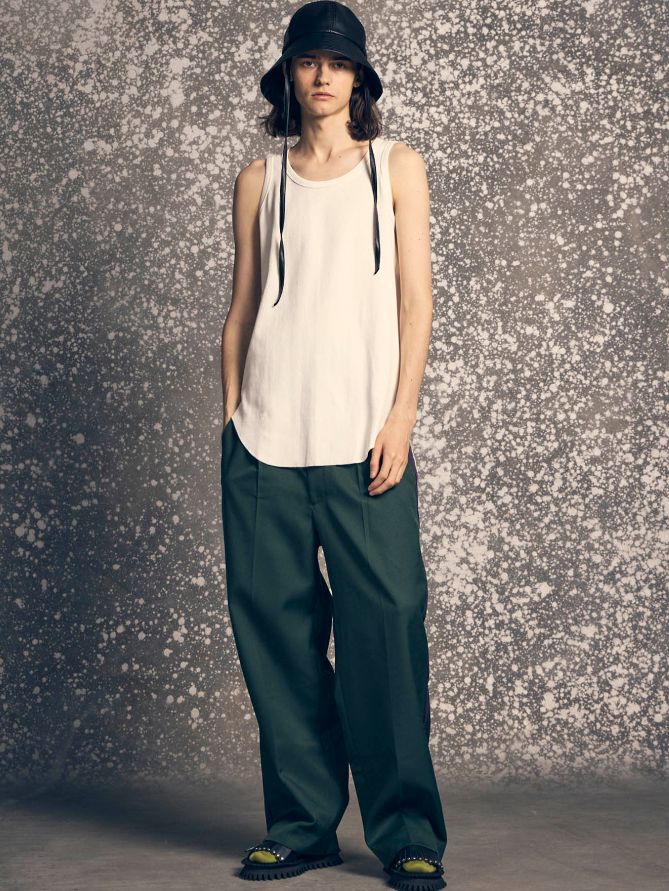 フライスレイヤータンクトップ - Fraise Layered Tank Top - WHITE