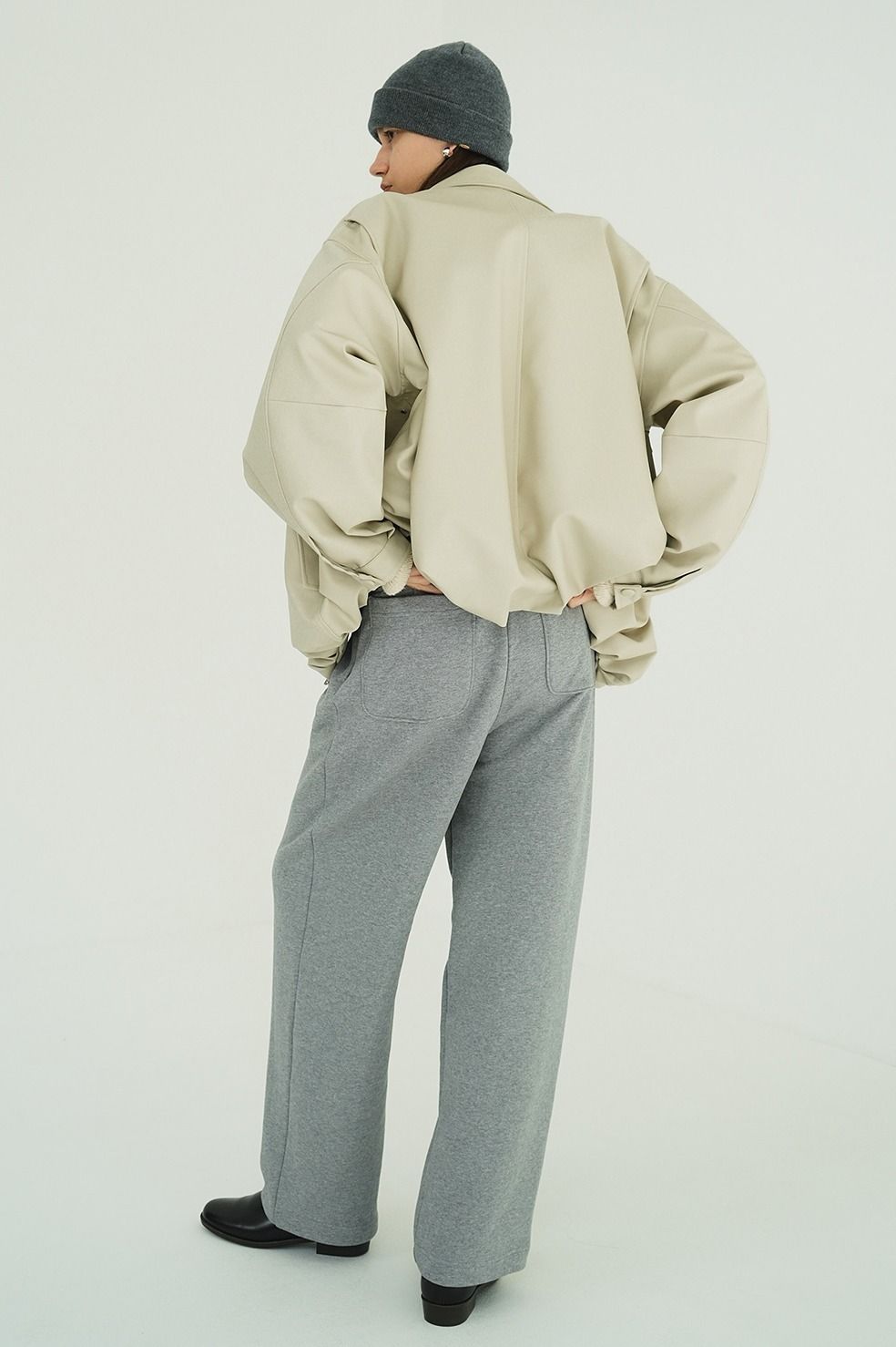 2タックスウェットパンツ - TWO TUCK SWEAT PANTS (GREY)