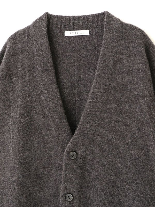 ミドルゲージVネックニットカーディガン  (GREY)