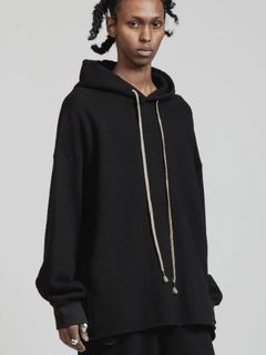 コットンウール スウェットフーディ - COTTON/WOOL SWEAT HOODIE BLACK
