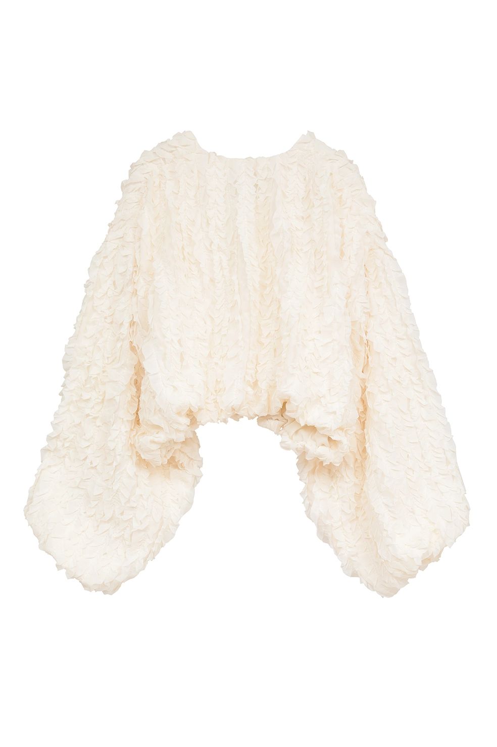 フリルボレロ - TOPSTITCHED FRILL BOLERO (IVORY)