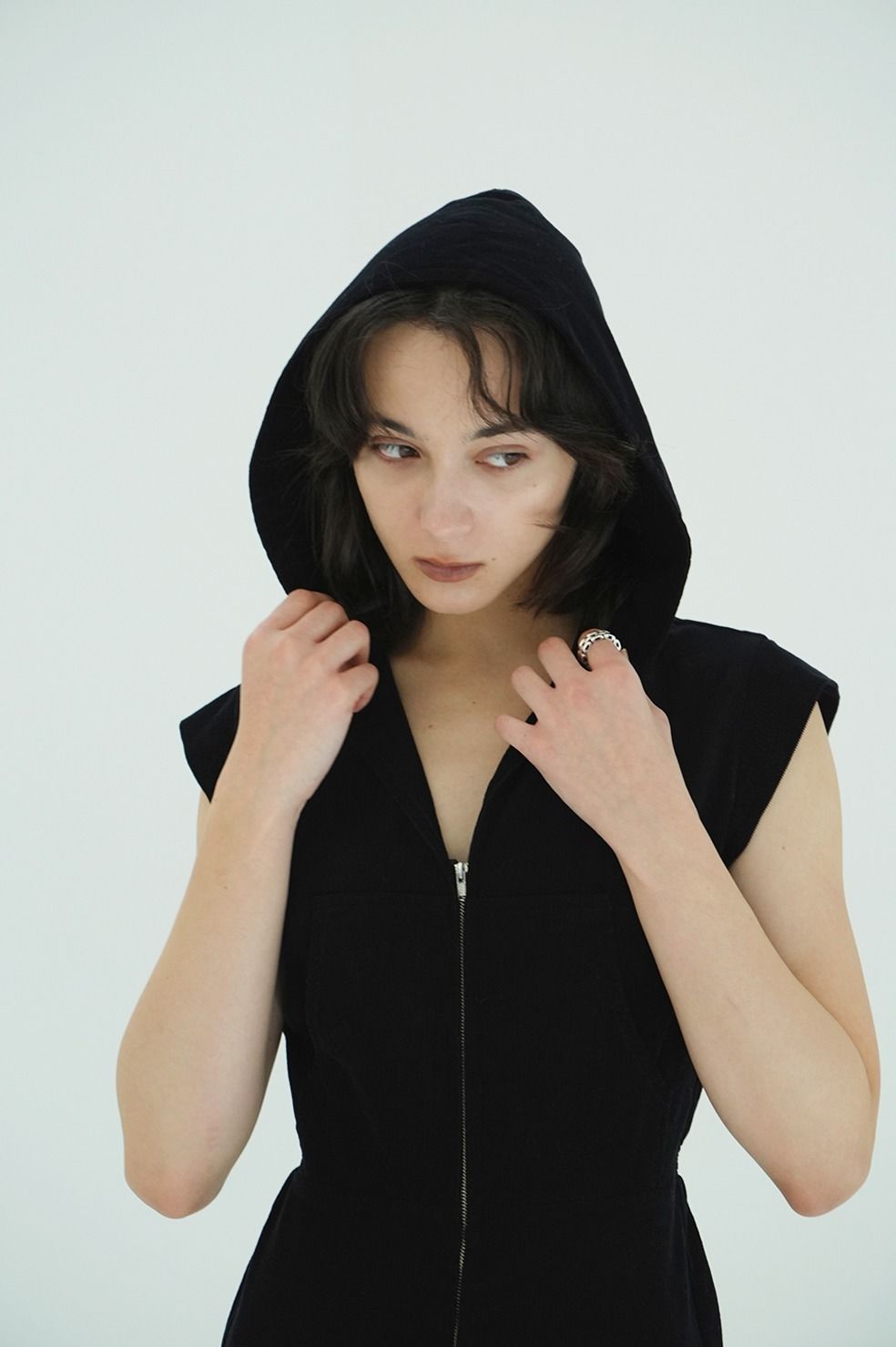 フード オールインワン - CORDUROY HOODED ALL IN ONE (BLACK)