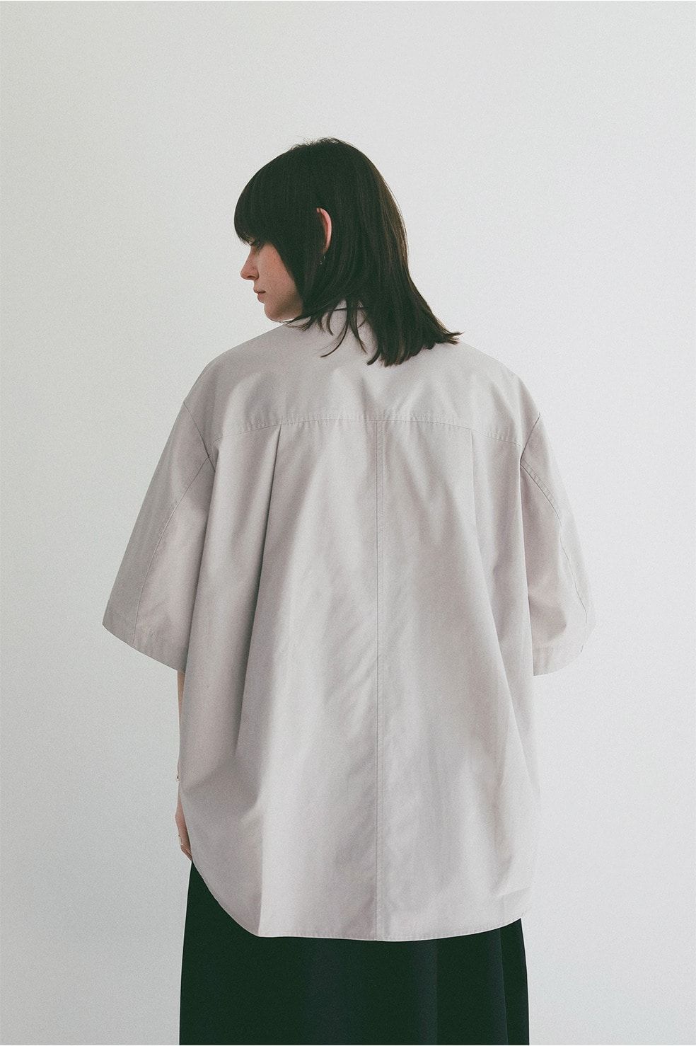 ハーフスリーブヒュージーシャツ - HALF SLEEVE HUGE SHIRTS (GREY)